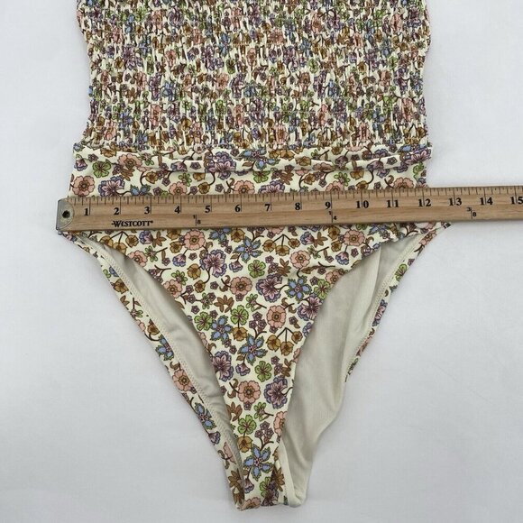 Scotch & Soda Tropical Size Small Smocked Floral One Piece Swimuit Strappy Ditsy - Picture 9 of 14